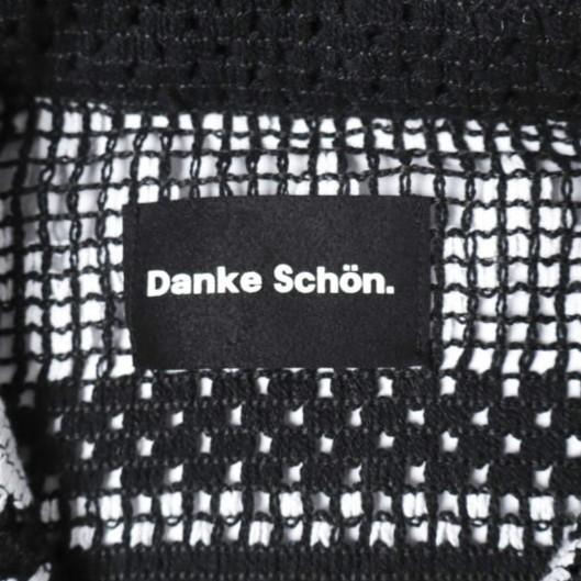 Danke Schon ダンケシェーン 26SS RUSSELL S/S SHIRTS ラッセル編み ショートスリーブニットシャツ M BLACK L.H.P. 半袖 開襟 ストライプ |  | 03
