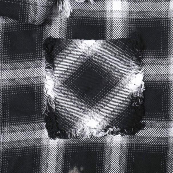 Danke Schon ダンケシェーン 26SS FLANNEL DAMAGE OMBRE BLEACH CHECK SHIRTS ダメージ＆ブリーチ加工 フランネルシャツ M BLK サンプル品 |  | 04