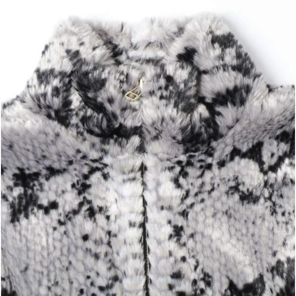 新品 Danke Schon ダンケシェーン ECO FUR STAND BLOUSON PISON パイソン柄 エコファースタンドカラーブルゾン L GRAY サンプル品 g27875 |  | 03