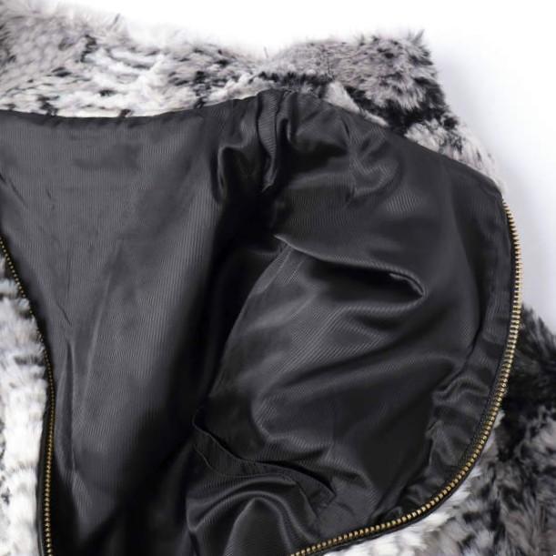 新品 Danke Schon ダンケシェーン ECO FUR STAND BLOUSON PISON パイソン柄 エコファースタンドカラーブルゾン L GRAY サンプル品 g27875 |  | 04