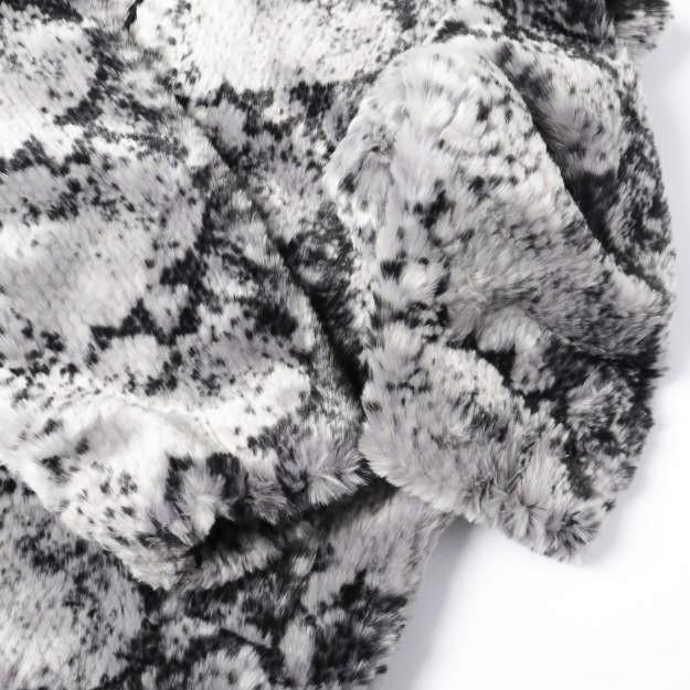 新品 Danke Schon ダンケシェーン ECO FUR STAND BLOUSON PISON パイソン柄 エコファースタンドカラーブルゾン L GRAY サンプル品 g27875 |  | 05