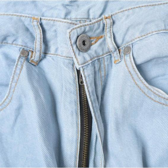 Danke Schon ダンケシェーン PREMIUM RELUX DENIM ICEWASH CARGOPANTS ダメージ加工 デニムワイドカーゴパンツ L Blue L.H.P. サンプル品 |  | 04