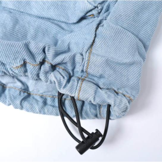 Danke Schon ダンケシェーン PREMIUM RELUX DENIM ICEWASH CARGOPANTS ダメージ加工 デニムワイドカーゴパンツ L Blue L.H.P. サンプル品 |  | 07