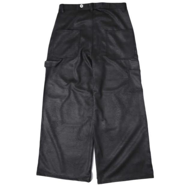 新品 Danke Schon ダンケシェーン W KNEE PAINTER ECO SUEDE フェイクスエード ダブルニーペインターパンツ UNS24025 L BLACK サンプル品 |  | 01
