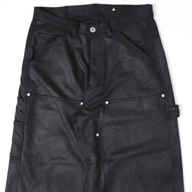 新品 Danke Schon ダンケシェーン W KNEE PAINTER ECO SUEDE フェイクスエード ダブルニーペインターパンツ UNS24025 L BLACK サンプル品 |  | 03