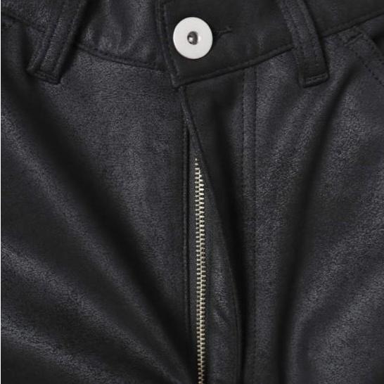 新品 Danke Schon ダンケシェーン W KNEE PAINTER ECO SUEDE フェイクスエード ダブルニーペインターパンツ UNS24025 L BLACK サンプル品 |  | 04