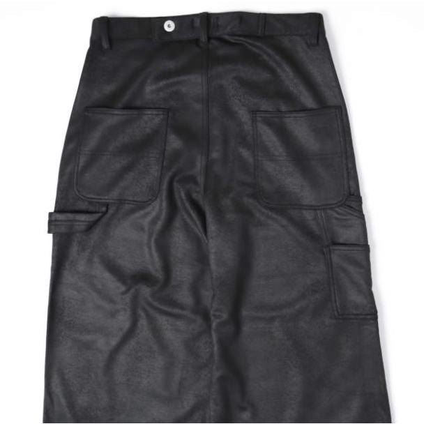 新品 Danke Schon ダンケシェーン W KNEE PAINTER ECO SUEDE フェイクスエード ダブルニーペインターパンツ UNS24025 L BLACK サンプル品 |  | 06