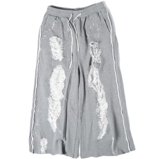 Danke Schon ダンケシェーン ダメージワイドスウェットパンツ Free GRAY L.H.P. クラッシュ バギー イージー サンプル品 ボトムス g27880 | 