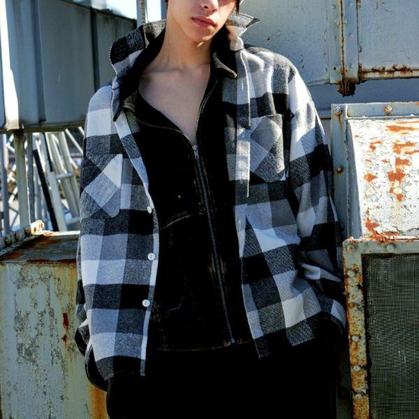 B omnivore ビーオムニボー 25AW BLOCK CHECK SHIRTS ブロックチェックシャツ UNS24033B-B0 L ブラック 長袖 フランネル BEAVER サンプル品 |  | 02