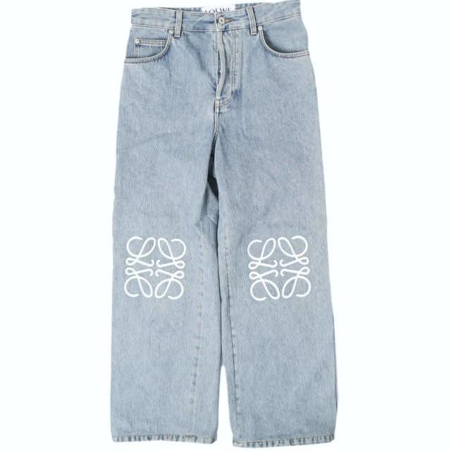 LOEWE ロエベ イタリア製 ANAGRAM BAGGY JEANS アナグラムバギージーンズ H526Y11W59 44 Indigo ワイド デニムパンツ ボトムス g27897 | 