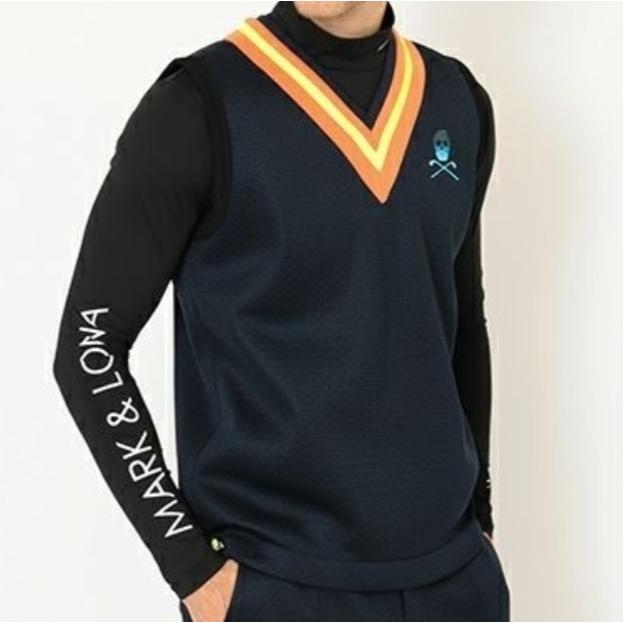 MARK＆LONA マークアンドロナ Freq Mesh Vest メッシュベスト MLM-0A-AC07 48 NAVY ジレ ライン スカル ゴルフウェア トップス g27901 |  | 02