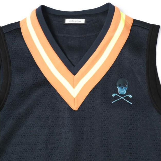 MARK＆LONA マークアンドロナ Freq Mesh Vest メッシュベスト MLM-0A-AC07 48 NAVY ジレ ライン スカル ゴルフウェア トップス g27901 |  | 04