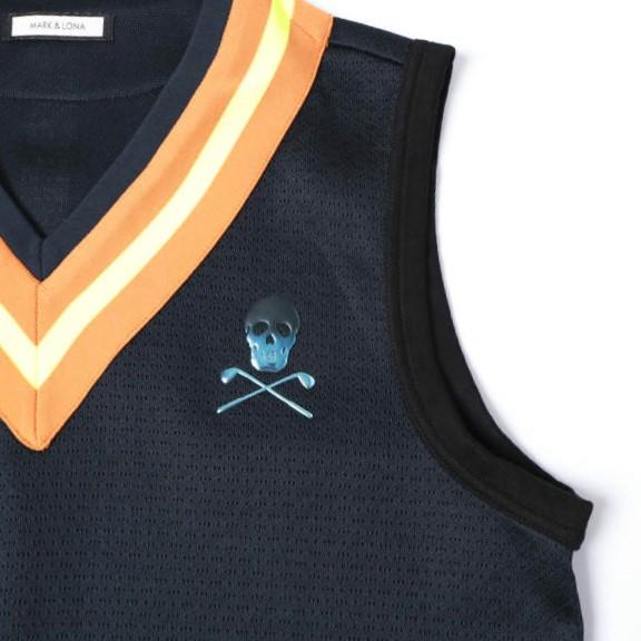 MARK＆LONA マークアンドロナ Freq Mesh Vest メッシュベスト MLM-0A-AC07 48 NAVY ジレ ライン スカル ゴルフウェア トップス g27901 |  | 05