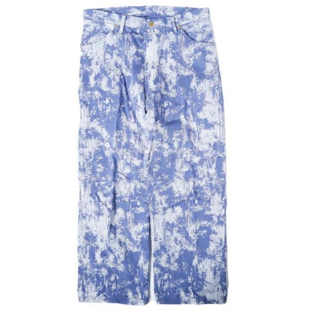 BEAMS PLUS ビームスプラス 25AW P-Man Pants - Supima Herringbone on Paint Print 白箔プリント ペインターパンツ 38-24-0381-791 M BLUE | 