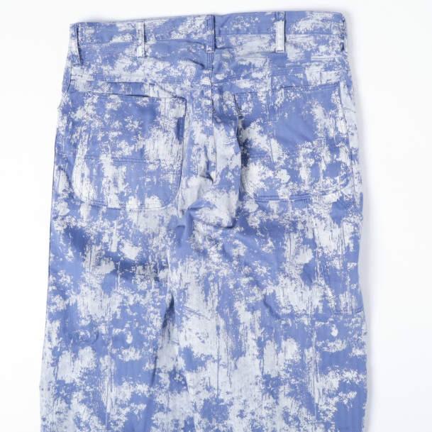 BEAMS PLUS ビームスプラス 25AW P-Man Pants - Supima Herringbone on Paint Print 白箔プリント ペインターパンツ 38-24-0381-791 M BLUE |  | 05