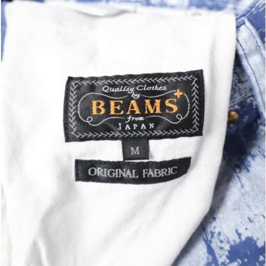 BEAMS PLUS ビームスプラス 25AW P-Man Pants - Supima Herringbone on Paint Print 白箔プリント ペインターパンツ 38-24-0381-791 M BLUE |  | 07