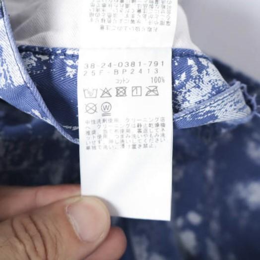 BEAMS PLUS ビームスプラス 25AW P-Man Pants - Supima Herringbone on Paint Print 白箔プリント ペインターパンツ 38-24-0381-791 M BLUE |  | 08