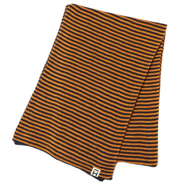 HEIMAT TEXTIL x BEAMS PLUS ハイマートテキスタイル 25AW 別注 Scarf Fine Stripe ヘビーゲージボーダーマフラー Rescue Orange ウール | 