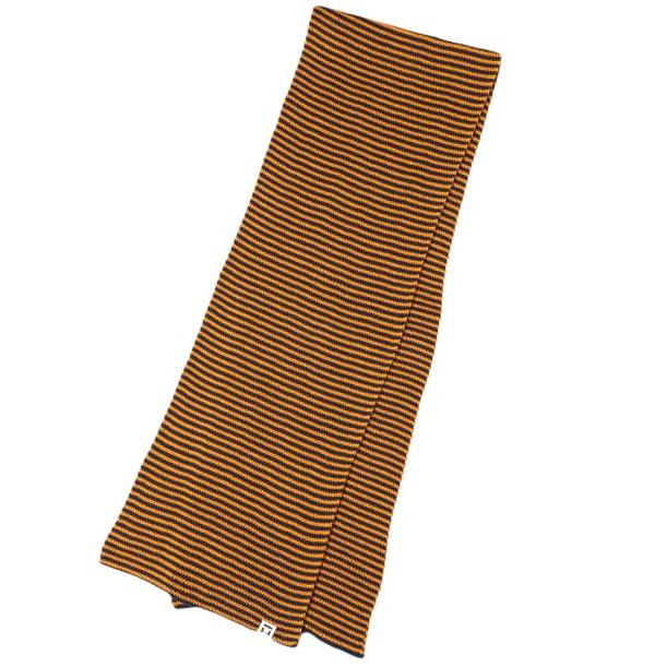 HEIMAT TEXTIL x BEAMS PLUS ハイマートテキスタイル 25AW 別注 Scarf Fine Stripe ヘビーゲージボーダーマフラー Rescue Orange ウール |  | 01