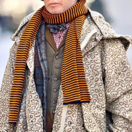 HEIMAT TEXTIL x BEAMS PLUS ハイマートテキスタイル 25AW 別注 Scarf Fine Stripe ヘビーゲージボーダーマフラー Rescue Orange ウール |  | 02