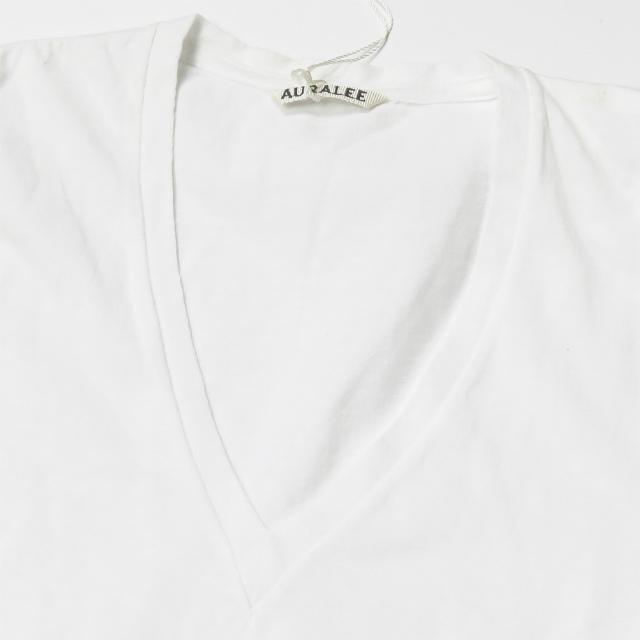 オーラリー AURALEE 日本製 SEAMLESS V-NECK TEE シームレスVネックTシャツ A00V06ST 1 ホワイト 半袖 トップス |  | 03