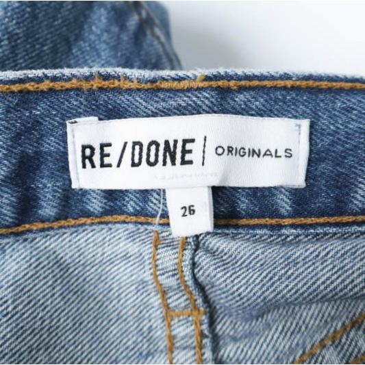 RE/DONE リダン アメリカ製 WIDE LEG CROP カットオフ ワイドデニムパンツ 182-3WHRWCJ 26 Indigo ボタンフライ ジーンズ MADE IN USA |  | 02
