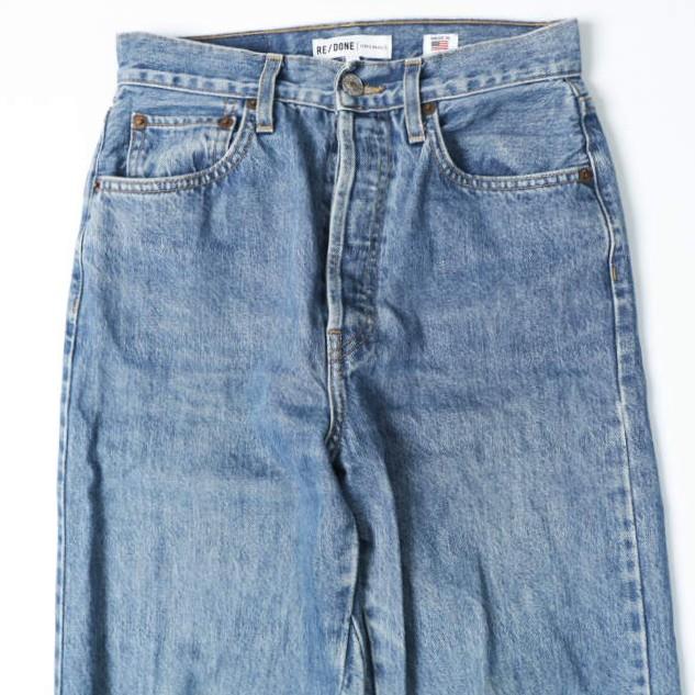 RE/DONE リダン アメリカ製 WIDE LEG CROP カットオフ ワイドデニムパンツ 182-3WHRWCJ 26 Indigo ボタンフライ ジーンズ MADE IN USA |  | 03