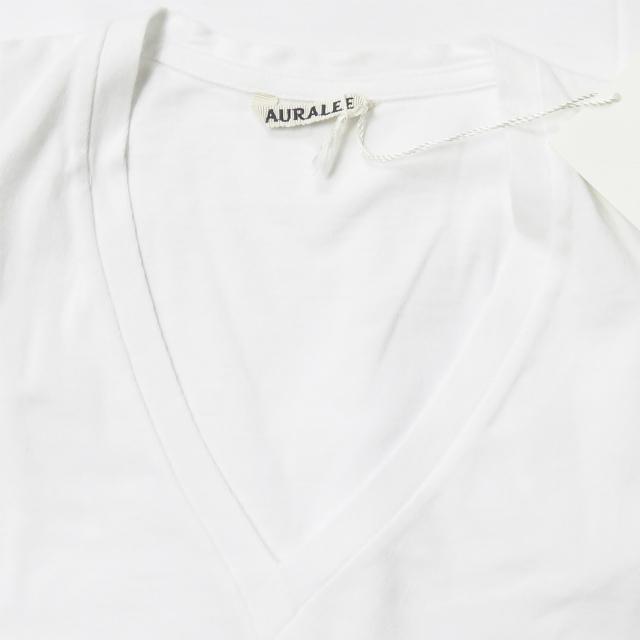 オーラリー AURALEE 日本製 SEAMLESS V NECK L/S TEE シームレスVネックロングスリーブTシャツ A7AV05ST 1 ホワイト 長袖 トップス |  | 03