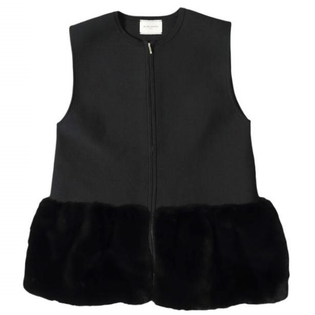 UNITED ARROWS ユナイテッドアローズ 24AW フェイクファーコンビベスト 1518-106-1840 Free BLACK ジレ ジップアップ トップス g27976 | 