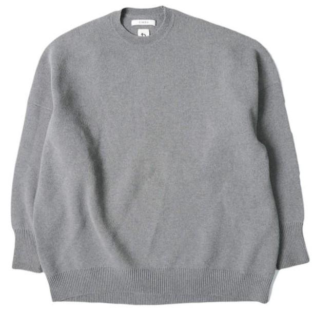 CINOH x TO UNITED ARROWS チノ ユナイテッドアローズ 22AW 別注 RECOVER オーバーサイズクルーネックニット 22WKN508 グレー セーター | 