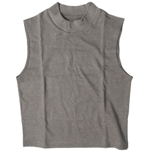 新品 OVERNEATH オーバーニース 26SS 日本製 HEMP MOCK NECK095 ヘンプ モックネックノースリーブカットソー M CHARCOAL トップス g28014 | 