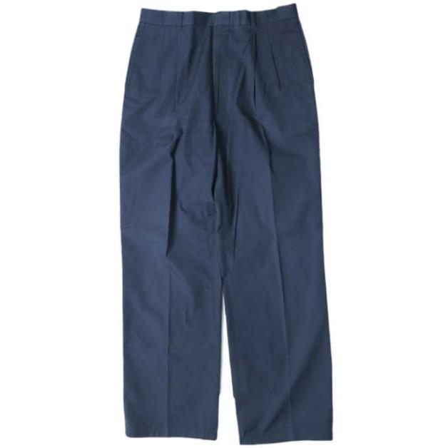 FARAH ファーラー 日本製 T/C 2タックワイドトラウザーズ 32 NAVY テーパード パンツ オールド ヴィンテージ ボトムス g28055 | 