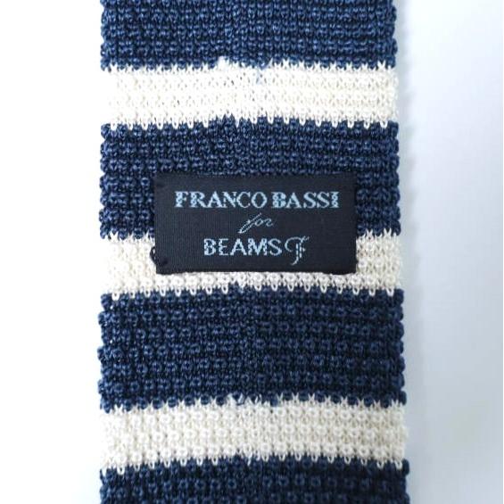 FRANCO BASSI x BEAMS F フランコバッシ ビームスエフ 別注 イタリア製 シルクボーダーニットタイ NAVY ネクタイ g28182 |  | 03