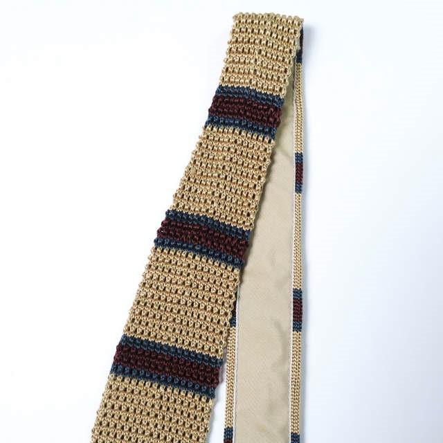 Petronius x BEAMS F ペトロニウス ビームスエフ 別注 イタリア製 シルクボーダーニットタイ BEIGE ネクタイ g28184 |  | 03