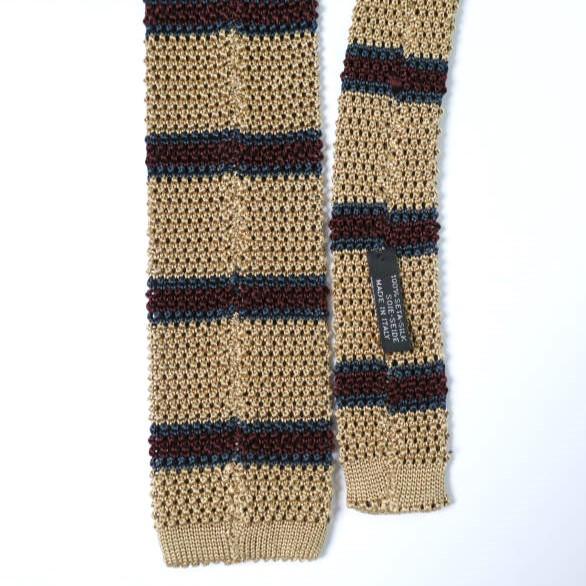 Petronius x BEAMS F ペトロニウス ビームスエフ 別注 イタリア製 シルクボーダーニットタイ BEIGE ネクタイ g28184 |  | 04