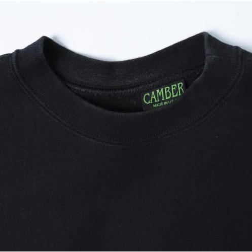 CAMBER キャンバー アメリカ製 CROSSKNIT PULLOVER クロスニット クルーネックスウェット XL BLACK MADE IN USA 裏起毛 プルオーバー |  | 03