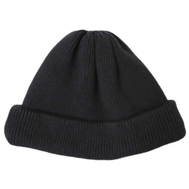 crepuscule クレプスキュール Knit Cap ロールニットキャップ ONE SIZE BLACK ビーニー ワッチキャップ ニット帽 帽子 g28353 | 