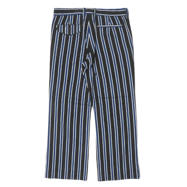 新品 KUON クオン 20AW 日本製 TRIMMED TROUSERS 裂き織りストライプトラウザーズパンツ 2002-PT0708 L BLACK/BLUE レジメンタル g2878 |  | 01
