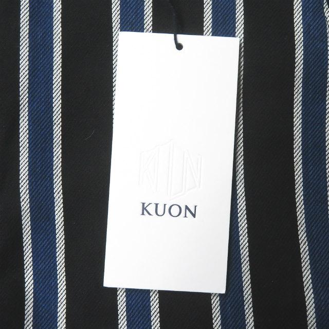 新品 KUON クオン 20AW 日本製 TRIMMED TROUSERS 裂き織りストライプトラウザーズパンツ 2002-PT0708 L BLACK/BLUE レジメンタル g2878 |  | 02