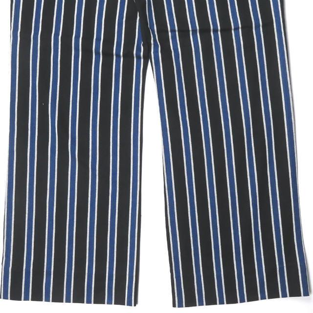 新品 KUON クオン 20AW 日本製 TRIMMED TROUSERS 裂き織りストライプトラウザーズパンツ 2002-PT0708 L BLACK/BLUE レジメンタル g2878 |  | 07