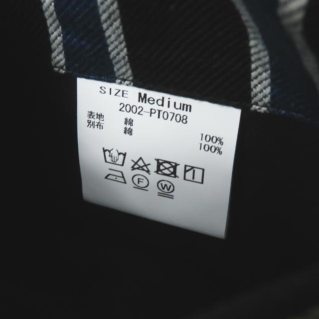 新品 KUON クオン 20AW 日本製 TRIMMED TROUSERS 裂き織りストライプトラウザーズパンツ 2002-PT0708 M BLACK/BLUE レジメンタル g2880 |  | 09