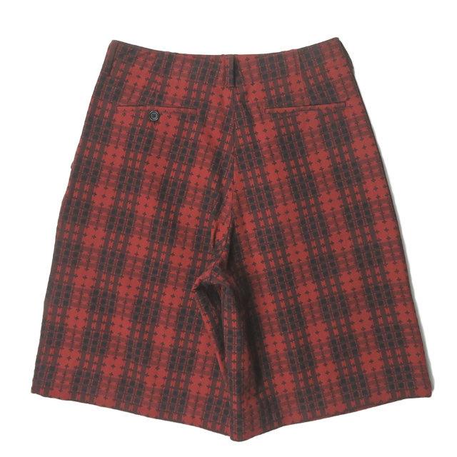 新品 KUON クオン 20AW SASHIKO TARTAN 3/4 Length Pants 刺し子タータンチェックショーツ 2002-PT0307 M レッド ショートパンツ g2883 |  | 01