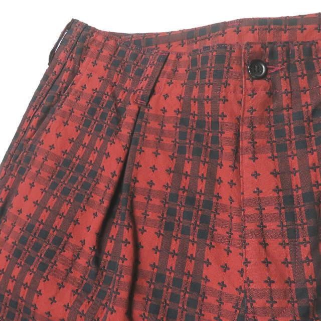 新品 KUON クオン 20AW SASHIKO TARTAN 3/4 Length Pants 刺し子タータンチェックショーツ 2002-PT0307 M レッド ショートパンツ g2883 |  | 04