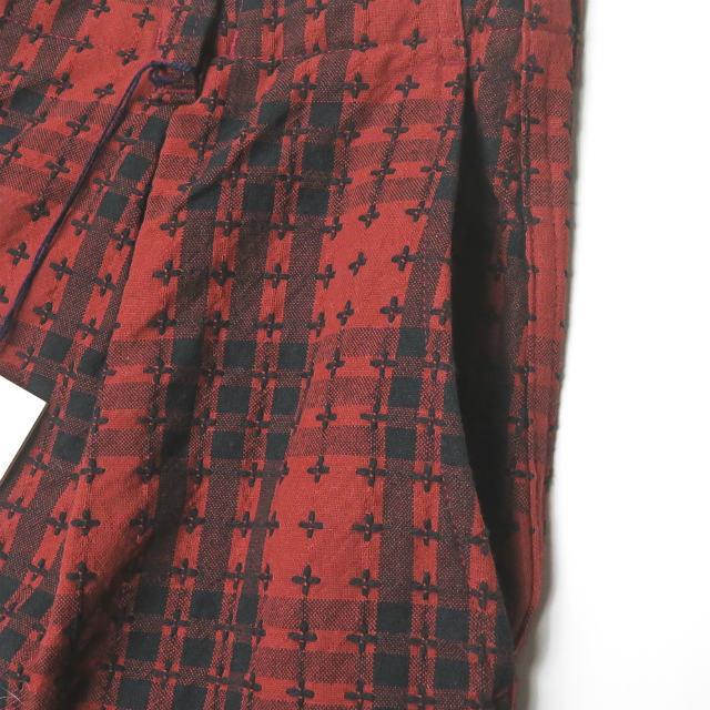 新品 KUON クオン 20AW SASHIKO TARTAN 3/4 Length Pants 刺し子タータンチェックショーツ 2002-PT0307 M レッド ショートパンツ g2883 |  | 05