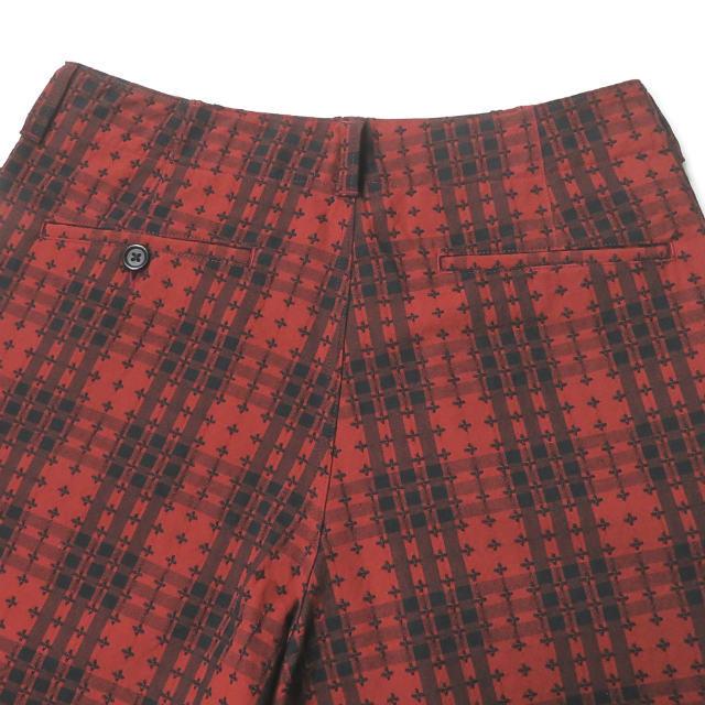 新品 KUON クオン 20AW SASHIKO TARTAN 3/4 Length Pants 刺し子タータンチェックショーツ 2002-PT0307 M レッド ショートパンツ g2883 |  | 06