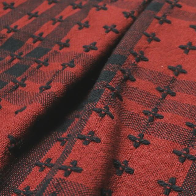 新品 KUON クオン 20AW SASHIKO TARTAN 3/4 Length Pants 刺し子タータンチェックショーツ 2002-PT0307 M レッド ショートパンツ g2883 |  | 07