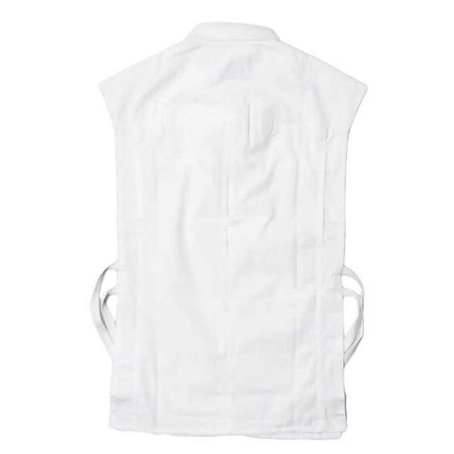 新品 QASIMI カシミ 20SS SOOK POPLIN BIB SHIRT メッシュライナーノースリーブシャツ SH11 44 ホワイト ベスト トップス g3012 |  | 01
