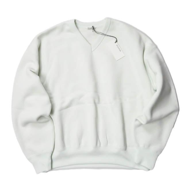 新品 AURALEE オーラリー 19AW BAGGY POLYESTER SWEAT V-NECK P/O バギースウェットVネックプルオーバー A9AV07PU 1 MINT GREEN g3148 | 