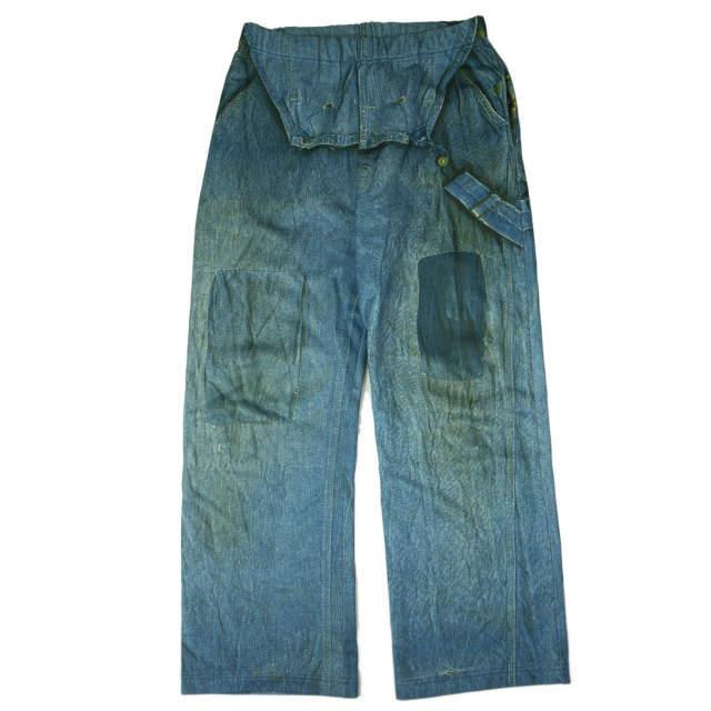 TALKING ABOUT THE ABSTRACTION トーキングアバウトジアブストラクション 転写デニム スウェットイージーパンツ M ブルー TATA g3426 | 