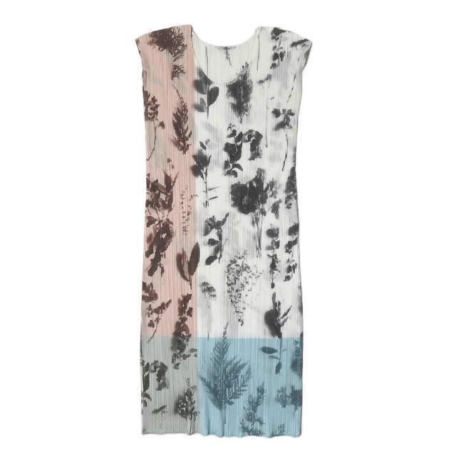 PLEATS PLEASE プリーツプリーズ 日本製 フラワープリント プリーツノースリーブワンピース PP43-JT577 3 マルチカラー チュニック g3490 | 